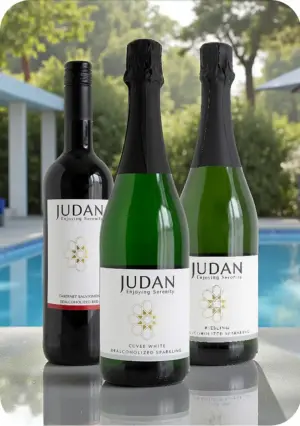 Pack bienvenida con tres botellas JUDAN - nada de alcohol, todo el sabor.